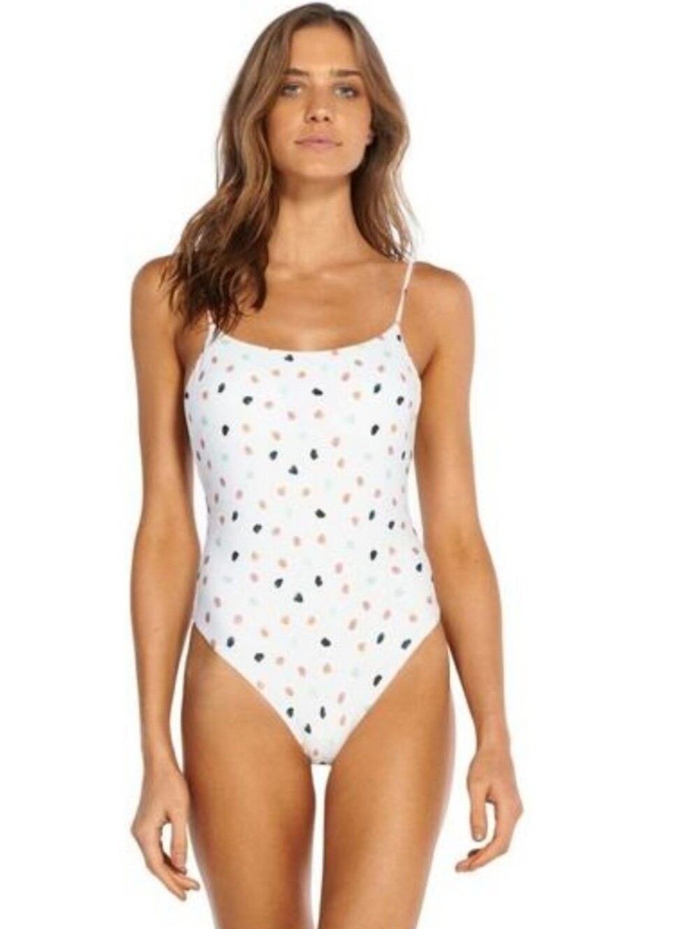 ViX Paula Hermanny White Geo Dot One Piece Swimsuit M